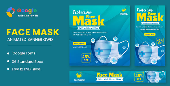 Face Mask Animated Banner Google Web Designer