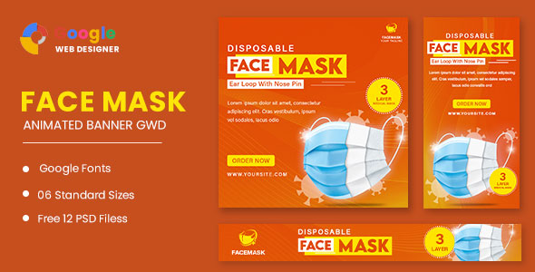 Face Mask Animated Banner Google Web Designer