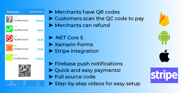 Scan Payment App with Xamarin Forms and .NET Core API