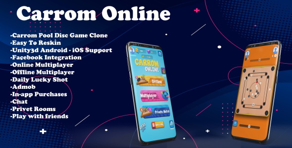 Carrom Online(Unity Game+Admob+iOS+Android)