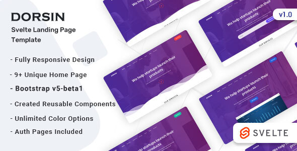 Dorsin – Svelte Landing Page Templae