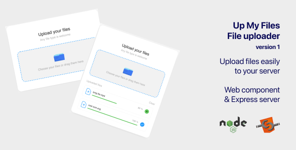Up my files – File uploader. Web component + Express server in node