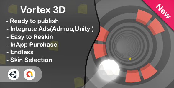 Vortex 3D (Unity Game+Admob+iOS+Android)