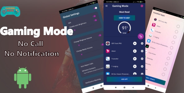 Gaming Mode – No Call & Notification Android app with AdMob