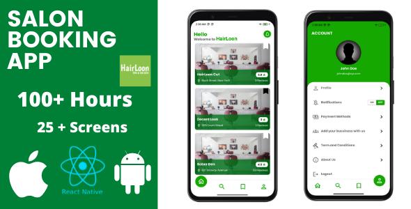 Salon Booking React Native Theme