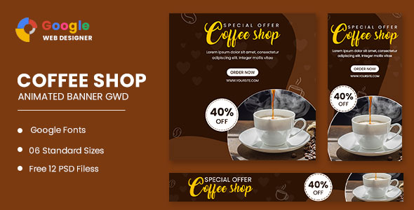 Coffee Shop Animated Banner Google Web Designer