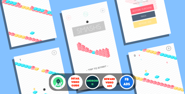 Smash Ball : (Android Studio+Facebook Ads+Reward Video ads+Inapp+Leaderboards+onesignal)