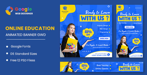 Education Online HTML5 Banner Ads GWD