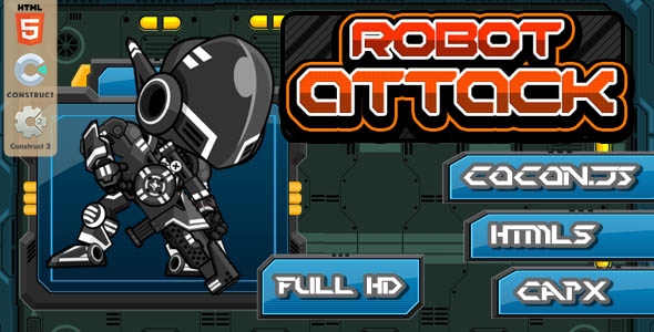 Robot Attack – Construct 2 I Construct 3 and Html5 Game