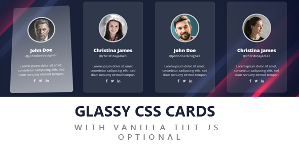 GLASSY CSS CARDS