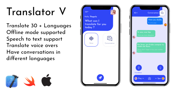 Translator V | iOS Voice and Speech to Text Translator App