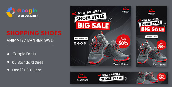 Shoes Products HTML5 Banner Ads GWD