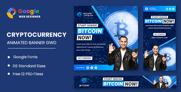 Cryptocurrency Bitcoin Animated Banner Google Web Designer