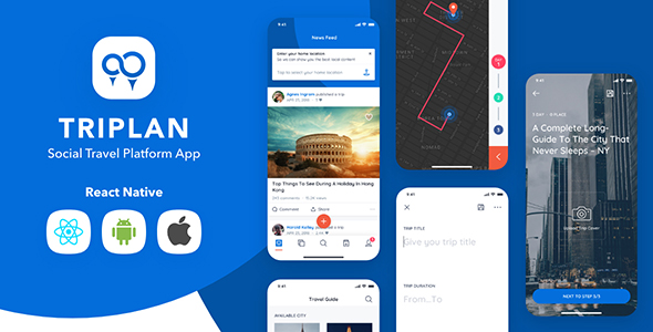 Triplan – Social Travel React Native Template