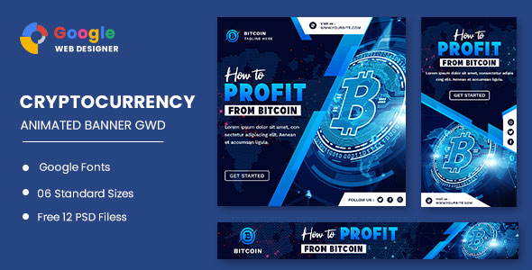 Cryptocurrency Bitcoin Animated Banner Google Web Designer