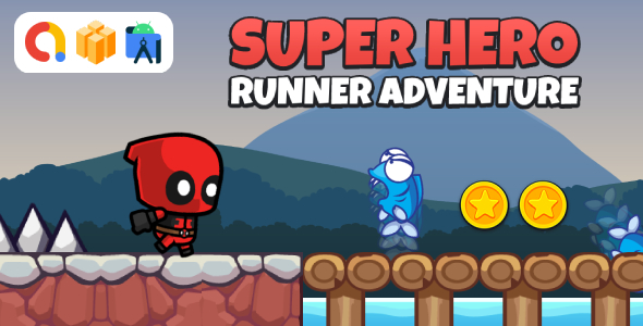 Super Hero Runner Adventure Android Game with AdMob Ads + Ready to Publish