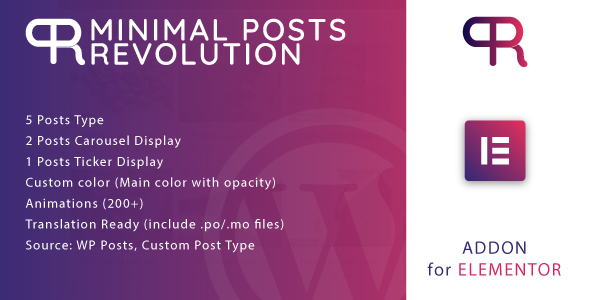 Minimal Posts Revolution For Elementor WordPress Plugin