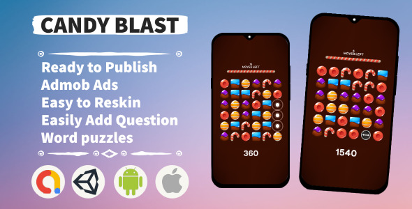 Candy Blast (Unity+Admob+Android+IOS)