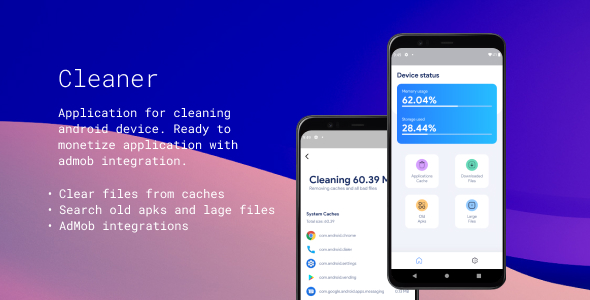 Cleaner – Full application – Ready to monetization