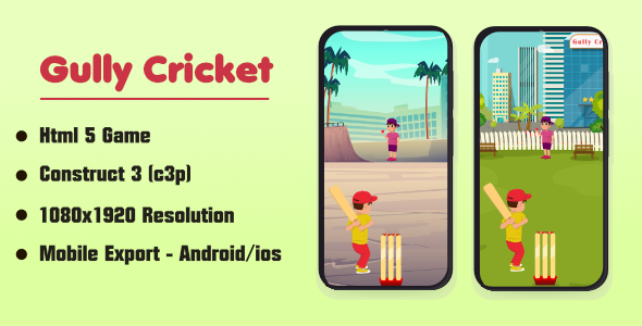 Gully Cricket (HTML5 Game + Construct 3)