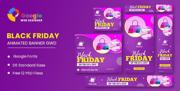 Black Friday Sale HTML5 Banner Ads GWD