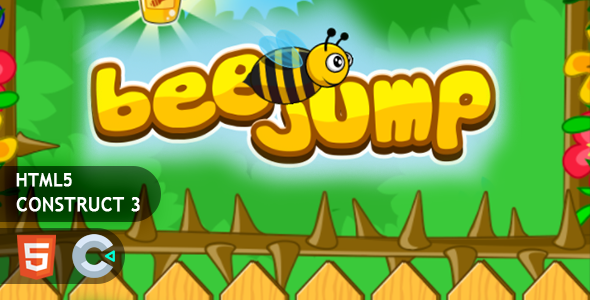 Flappy Bee Jump HTML5 Construct 3 Game