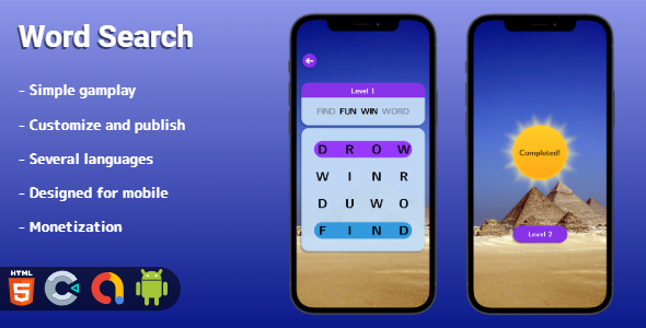 Word Search – HTML5 game (Construct 3)