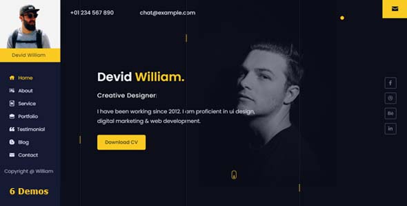 Willam | Personal Portfolio vCard HTML Template