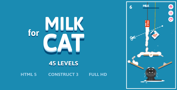 Milk For Cat – HTML5 Game (Construct3)