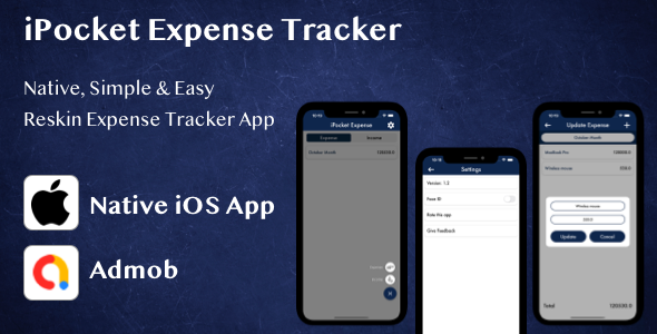 iPocket Expense Tracker (Swift, Admob – Full Application)