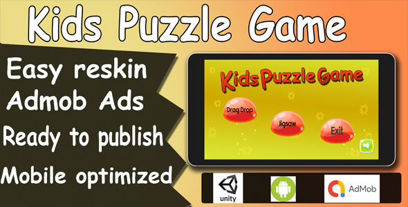 Kids Puzzle Game (Unity Game + Admob +Android)