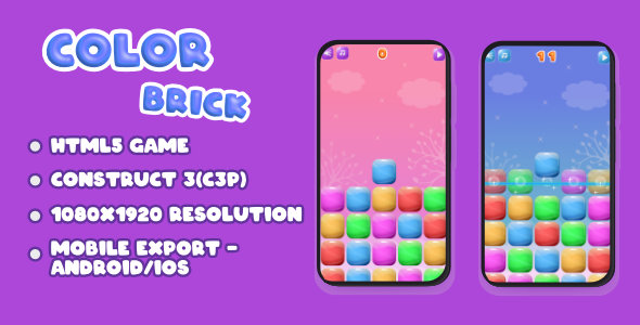 Color Brick (HTML5 Game + Construct 3)