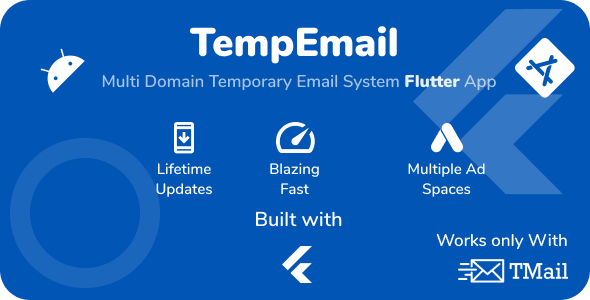 Temp Email – Flutter App for TMail – Multi Domain Temporary Email System