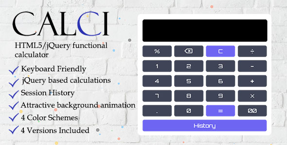 Calci – Advanced HTML5/jQuery Functional Calculator