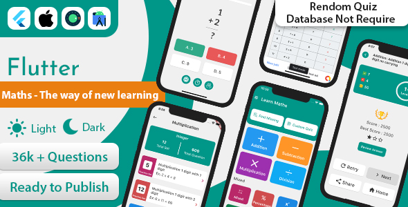 Flutter: Maths – The Way Of New Learning With Admob Ready To Publish || Android App || iOS App