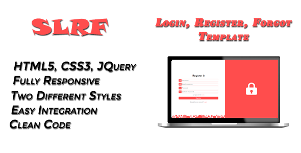 SLRF – Login, Register & Forgot Templates