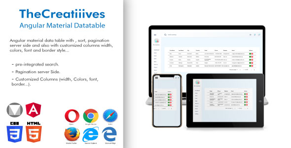 The Creatiiives Responsive Angular Material Datatable