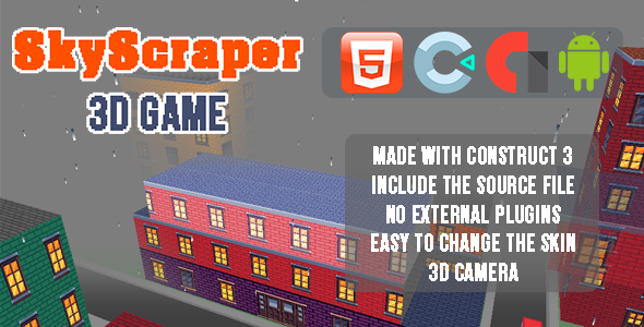 Skyscraper 3D Game – Template for Construct 3