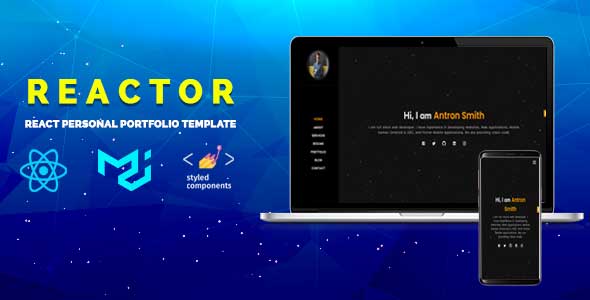 Reactor – React Personal Portfolio Template + React Hooks