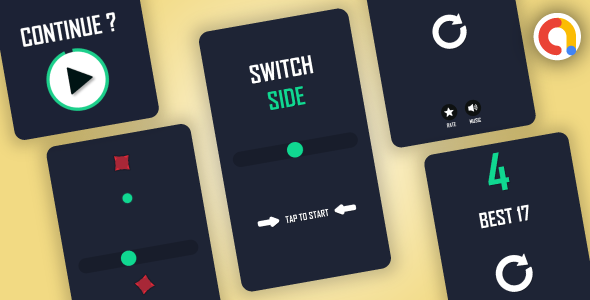 Switch Side Tap to Play + AdMob with Reward Video