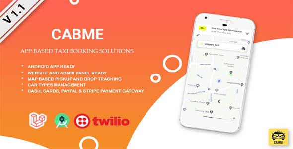 Cabme – Enterprise Level Complete Taxi App Android + Web