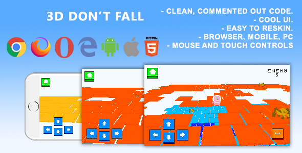3D Don’t Tumble. Mobile, Html5 Game .c3p (Fabricate 3)
