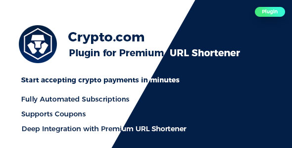 Crypto.com Rate & Subscription Plugin for Premium URL Shortener