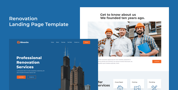 Rinovim – Renovation Landing Page Template