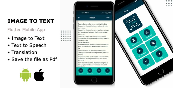 Characterize to Text, Text to Speech | Flutter | Android | iOS