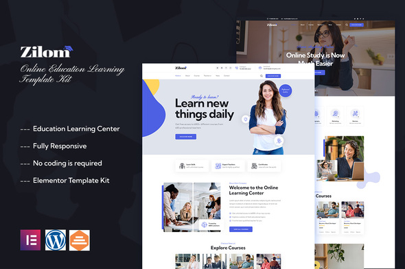 Zilom – Online Education Studying Elementor Template Kit