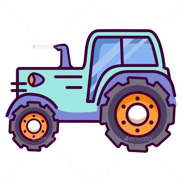 Agricultural Equipment Blue Tractor