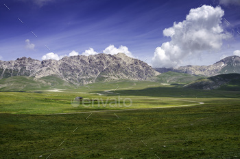 Mountain landscape at Gran Sasso Natural Park, in Abruzzo, Italy