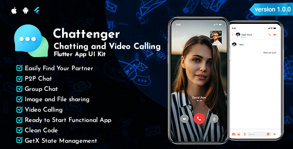 Chattenger – Chatting and Video Calling Flutter App UI Equipment