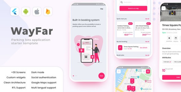 WayFar – Parking App Template